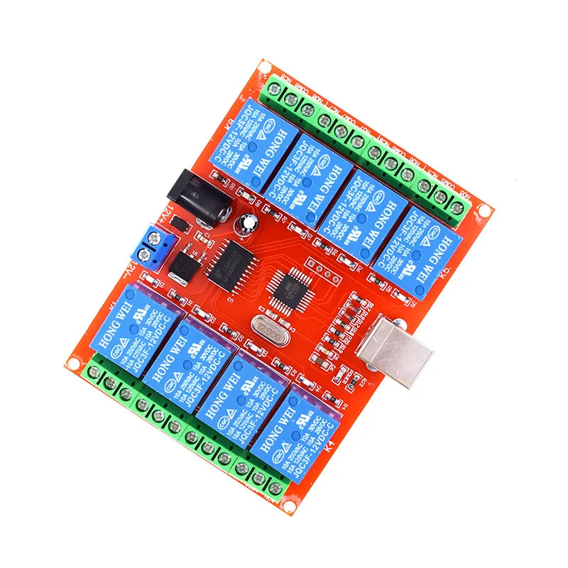 HW-554 A198 8-channel 12V computer with USB control switch, drive-free relay module PC