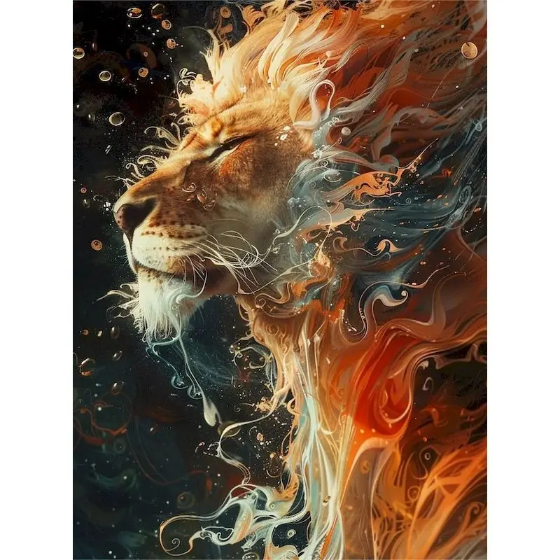 

GATYZTORY Diamond Embroidery Lion Mosaic DIY Full Square Round Drill Diamond Art Painting Kit Animal New Arrivals Home Decor