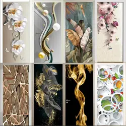 PVC Door Sticker Modern 3D Abstract Wallpaper Living Room Art Door Poster waterproof Self-Adhesive Mural wall Stickers