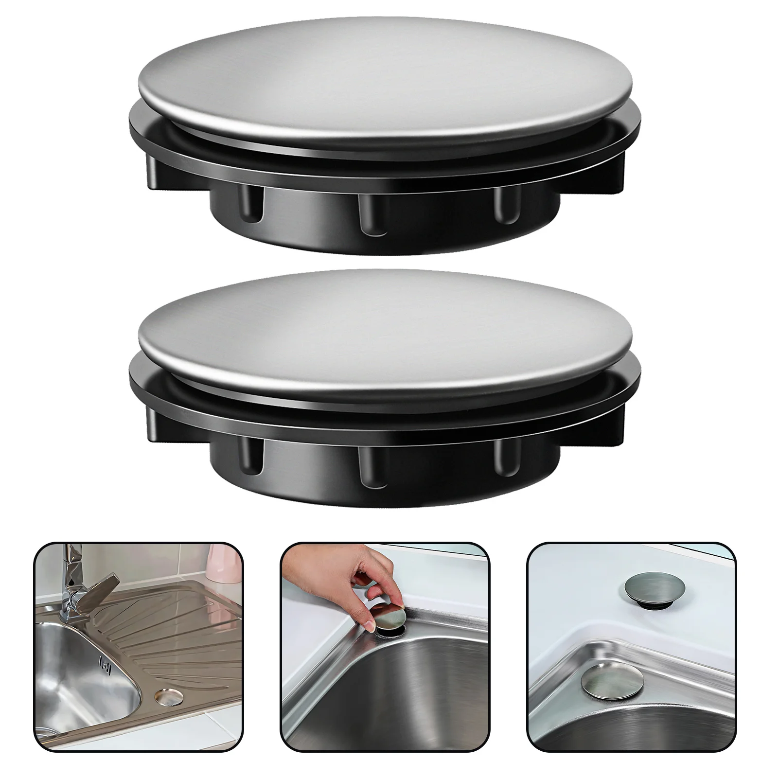 6 قطع من أغطية فتحات صنبور المطبخ المعدنية المميزة، مقابس حوض سهلة التركيب، ملحقات مرتبة للاستخدام المنزلي لحوض الغسيل النظيف #6