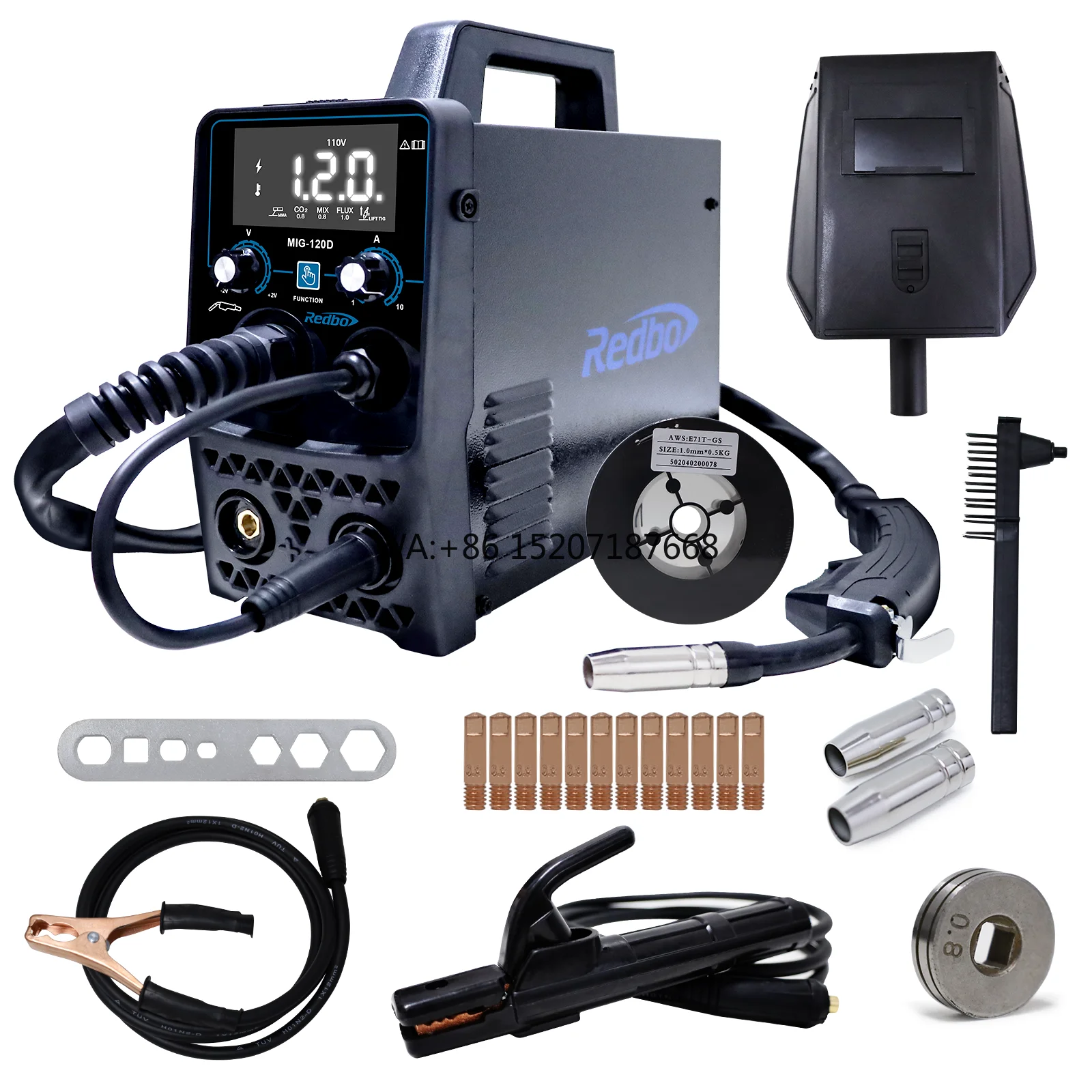 Soldador Digital USA 110V inversor GMAW 1KG máquina de soldadura MIG MAG MMA TIG Soldador MIG Gas Y Gas pecado soldadores MIG