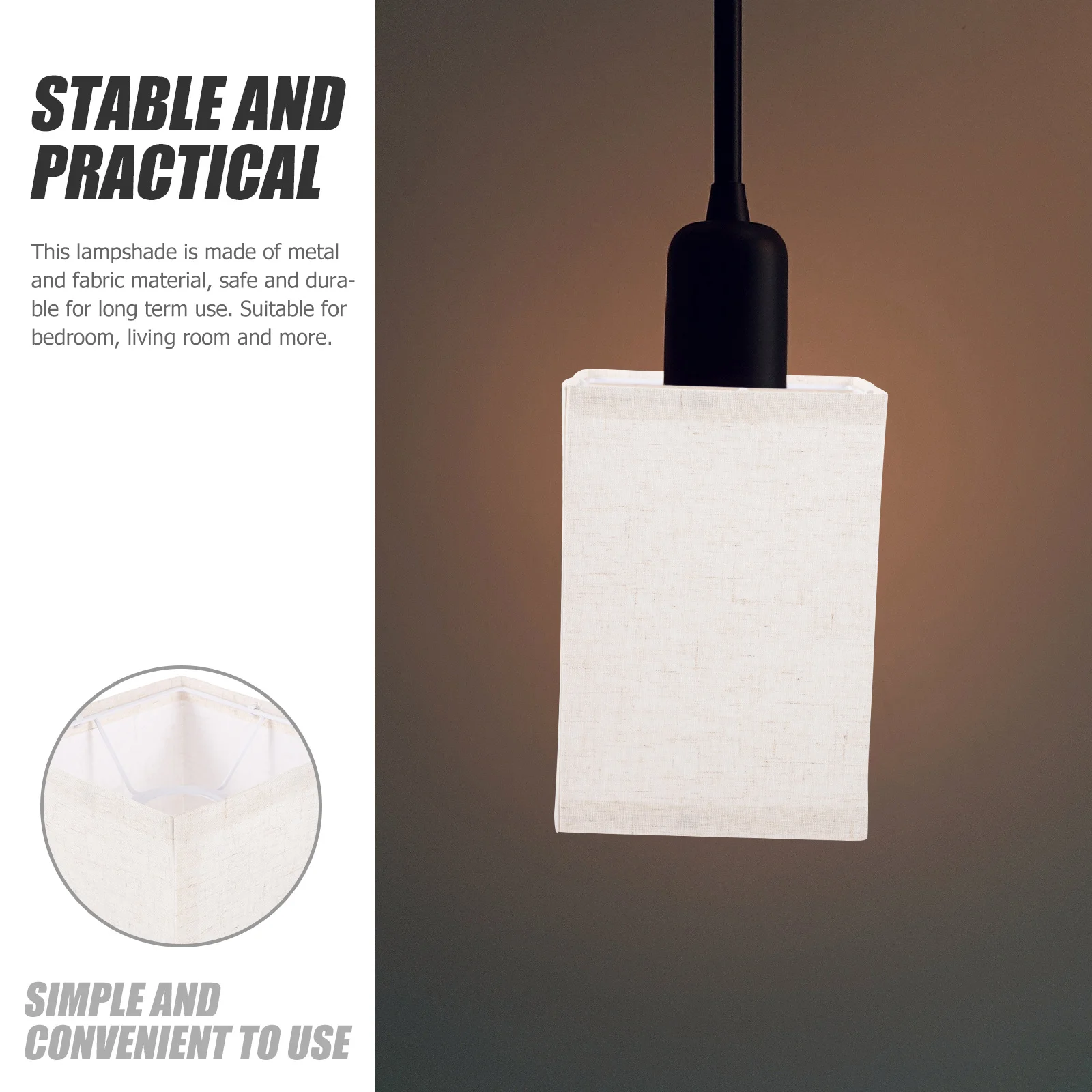 

Cloth Lampshade Replacement E27 Square Fabric Lamp Shades for Bedroom Living Room Soft Light Decorative Cover Lamp Shades