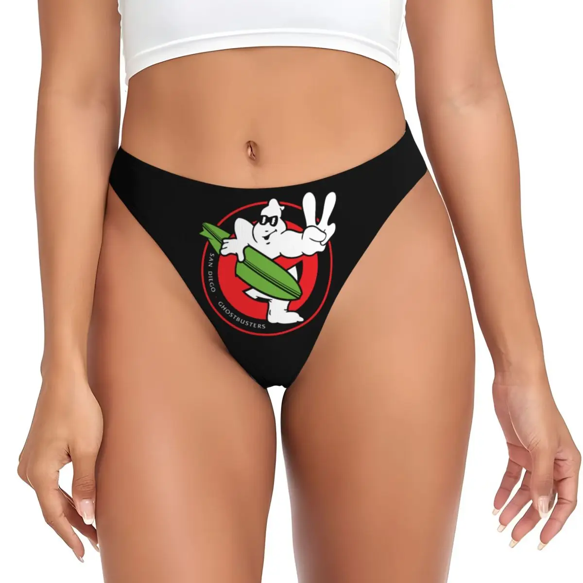 

Custom Womens Ghosts Buster Of San Diego Logo G-string Thongs Breathable Ghosts Movie Panties Underwear