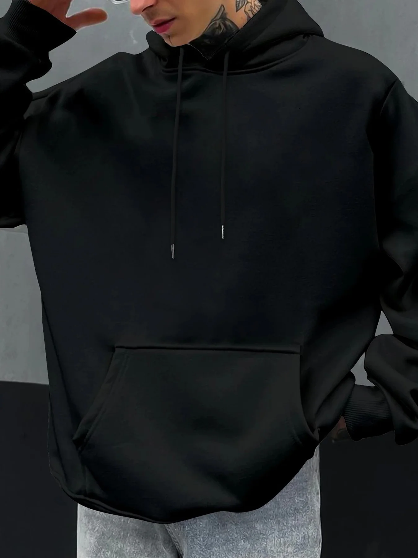 Herren Ästhetischer Engel-Hoodie Hip-Hop Sport Streetwear Gesegneter Vintage Cherub-Print Lässiger Loser Pullover Sweatshirt Oberteil – Detail 9