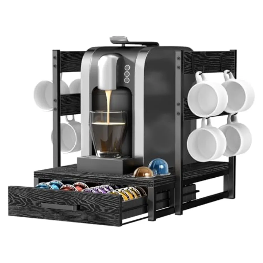 

Coffee Pod Holder Compatible with Nespresso, Vertuo Pod Holder for 56 Small or 28 Large, Nespresso Capsule Organizer Drawer Cof
