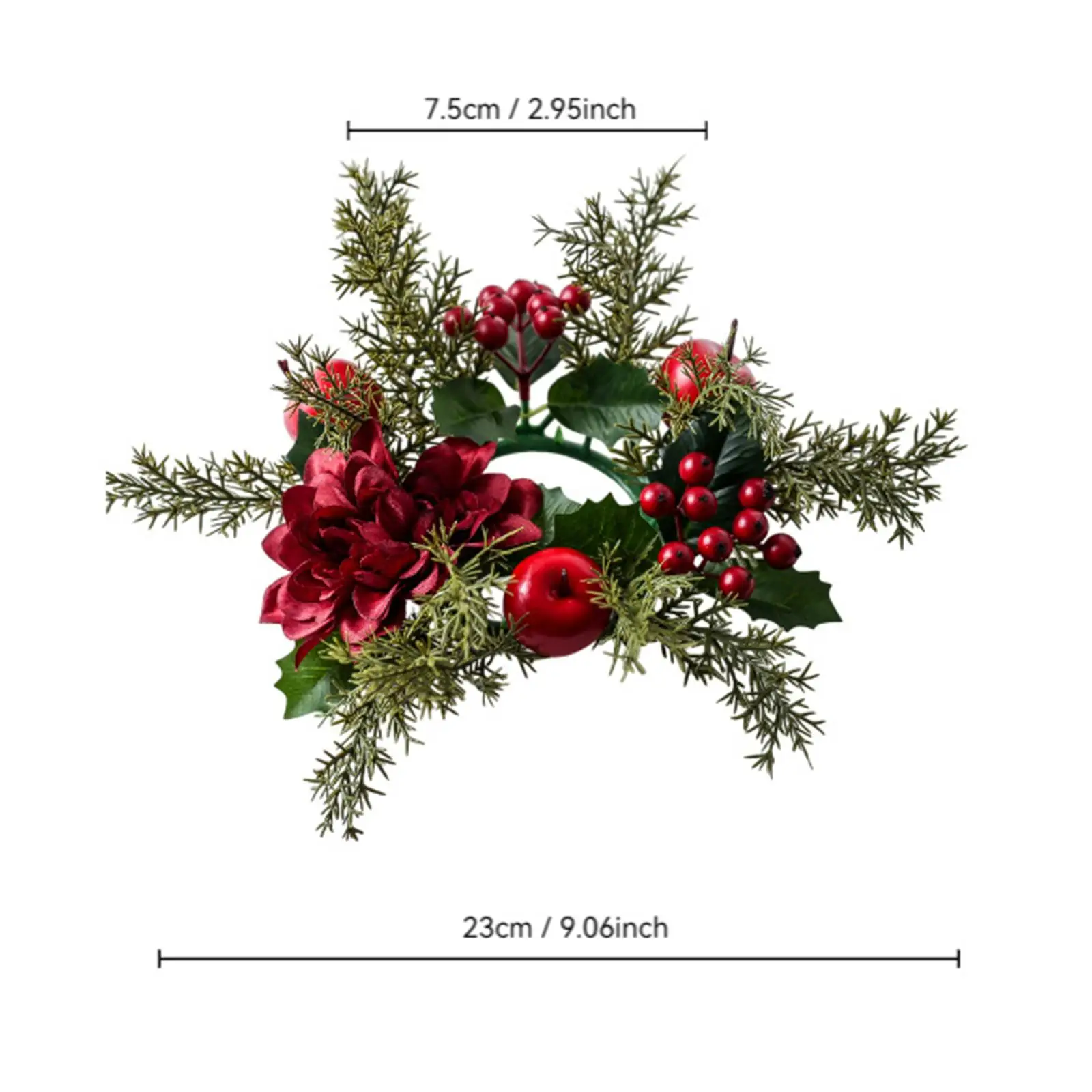 Christmas Candle Ring Candle Holder Candleholder Candle Wreath Home Decoration Garland for Farmhouse Celebration Kitchen