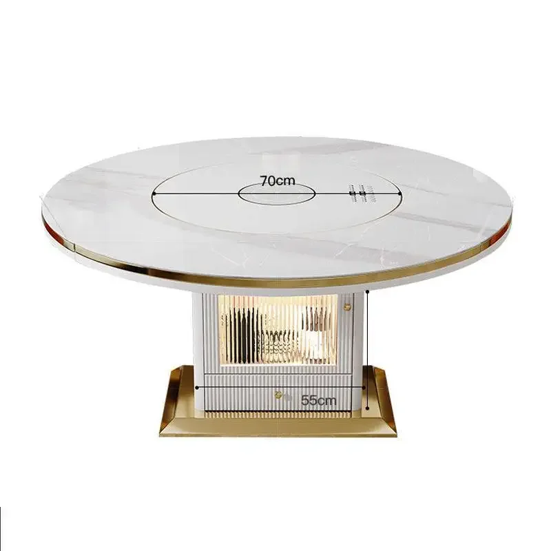 # Organizer Modern Dining Table White Designer Luxury Round Dining Set Table Sintered Stone Mesa Comedor Kitchen Furniture