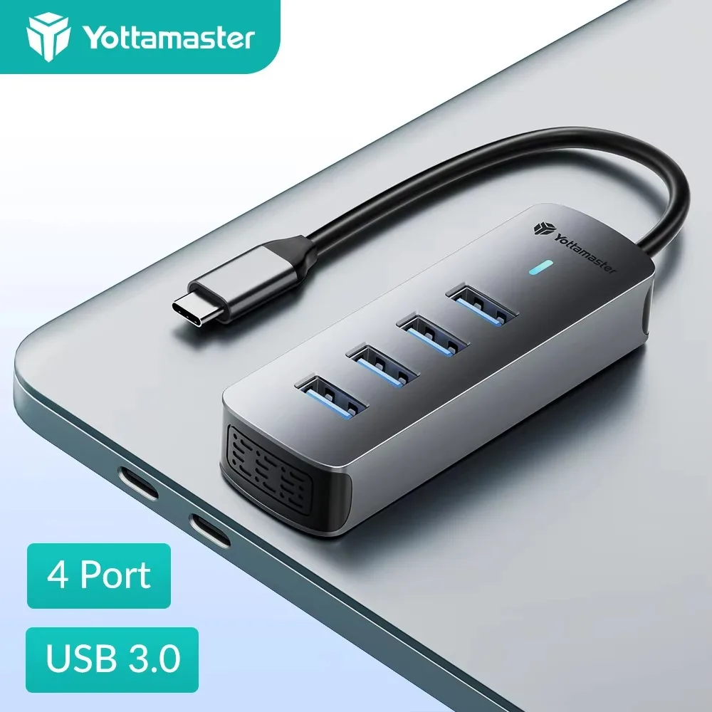 Yottamaster 4-portowy HUB USB 3.0 Typ C USB A 5Gbps Szybki Adapter HUB Mini Slim Rozdzielacz USB z Funkcją OTG dla Mac — zdjęcie produktu 7
