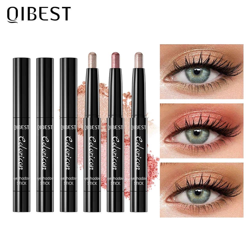 QIBEST Glitzer-Diamant-Lidschattenstift Langanhaltender Perlglanz-Highlighter Charmante Augenkosmetik Eyeliner Schatten