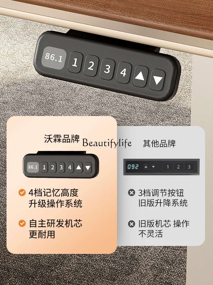06E0 Grade Intelligent Electric Lifting Office Desk Light Luxury High-end Sense Office Table