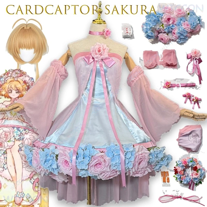 

‌‌‌‌‌Cardcaptor Sakura Clear Card Hanako Outfit Cosplay Costume Full Set Anime Kawaii Lolita Dress Role Party Halloween Cos