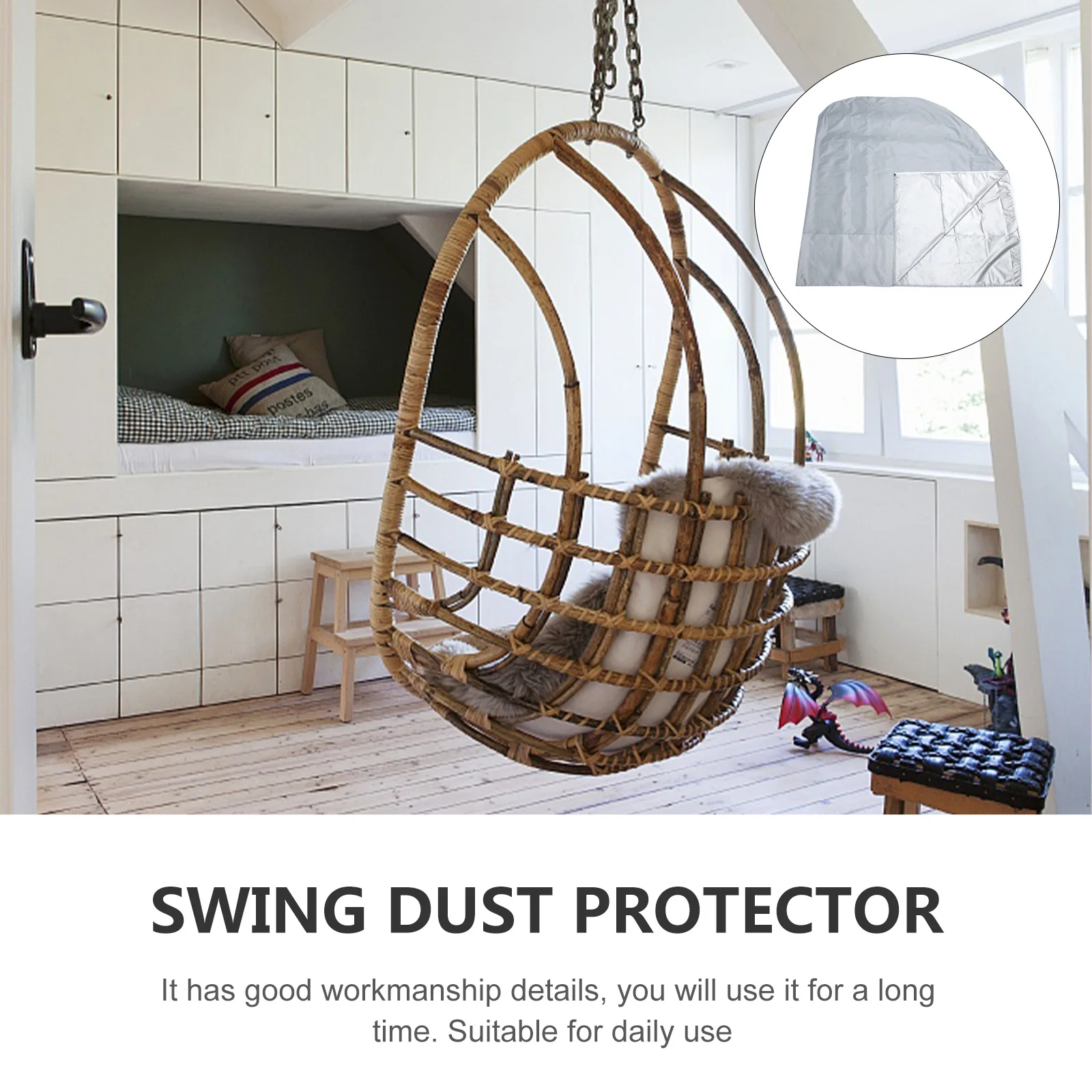 

1Pcs Swing Protector 210d Oxford Cloth Waterproof Uv Resistant Garden Chair Cover Outdoor Hanging Chair Canopy