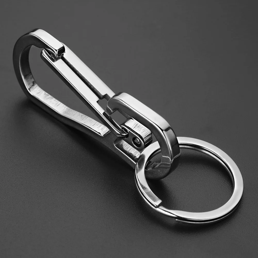 High Quality Stainless Steel Keychain Personalized Custom Lettering Keyring For Men\'s Car Belt Buckle Key Chain Ring Holder K422