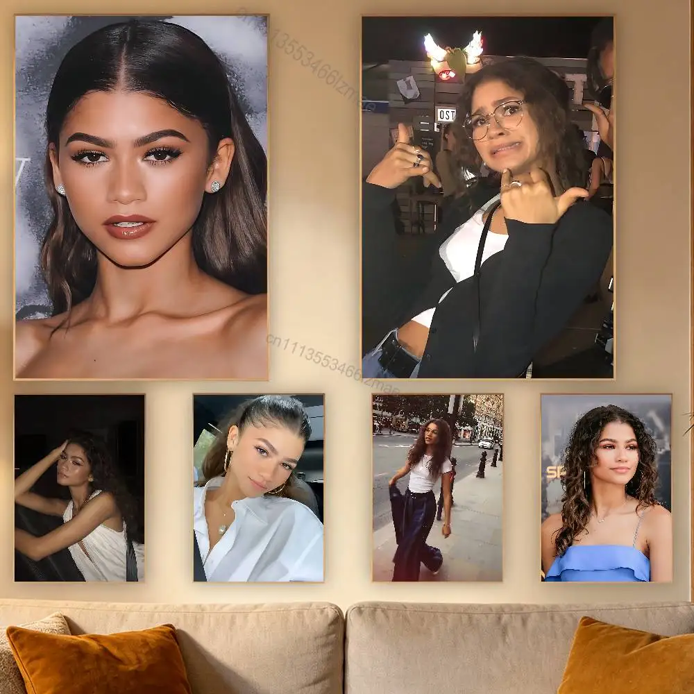 

Popular actress Z-Zendaya Poster Retro Paper Sticker DIY Room Bar Cafe Aesthetic Art Wall Painting