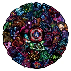 10/30/50/100pcs Disney Marvel мультфильм Neon The Avengers Spider Man аниме стикеры светящиеся ноутбук мотоцикл прохладно стикер