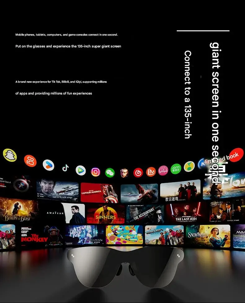 RayNeo Air 3S Pro Smart AR Óculos de visualização de tela HD de 135 polegadas XR Óculos 1200Nits Brilho 3D Surround Sound AR Óculos personalizados