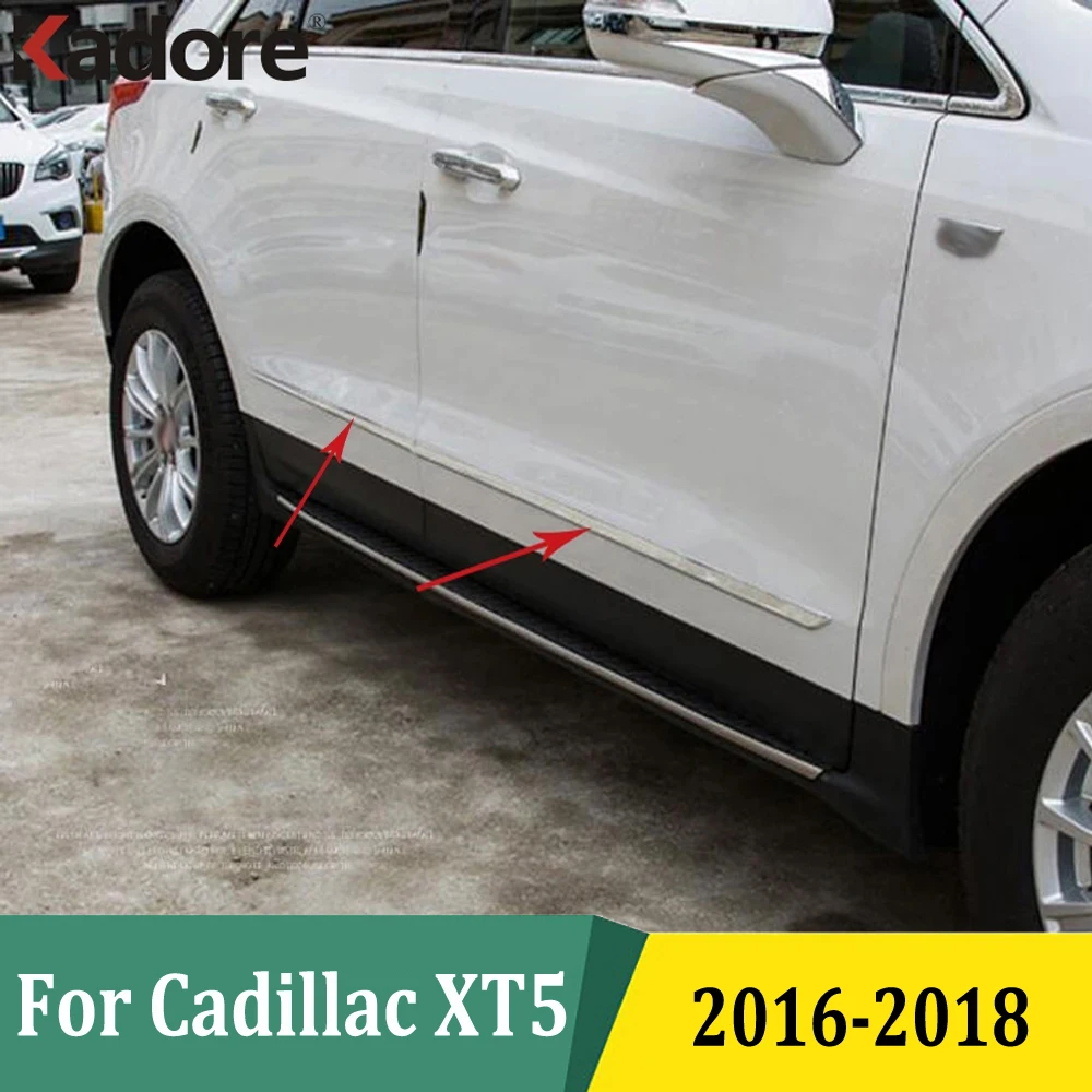 For Cadillac XT5 2016 2017 2018 ABS Chrome Side Door Body Molding Line Cover Trim Protector Decoration Exterior Accessories