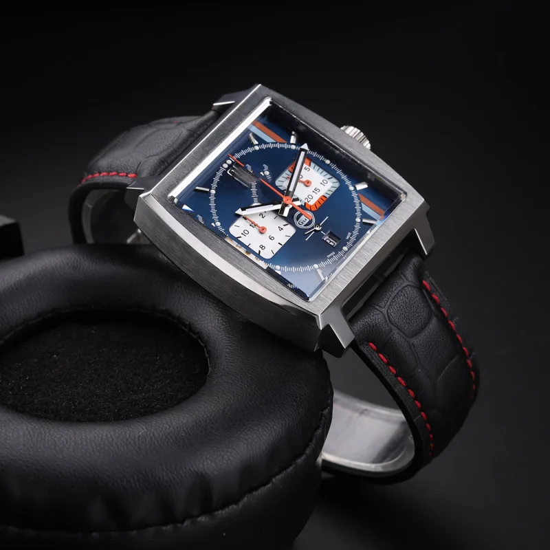 สายนาฬิกาหนังแท้ 22 มม.สําหรับ tag heuer Carrera Monaco F1 CAZ5080 CAZ201E ผู้ชายพับหัวเข็มขัดสร้อยข้อมือ