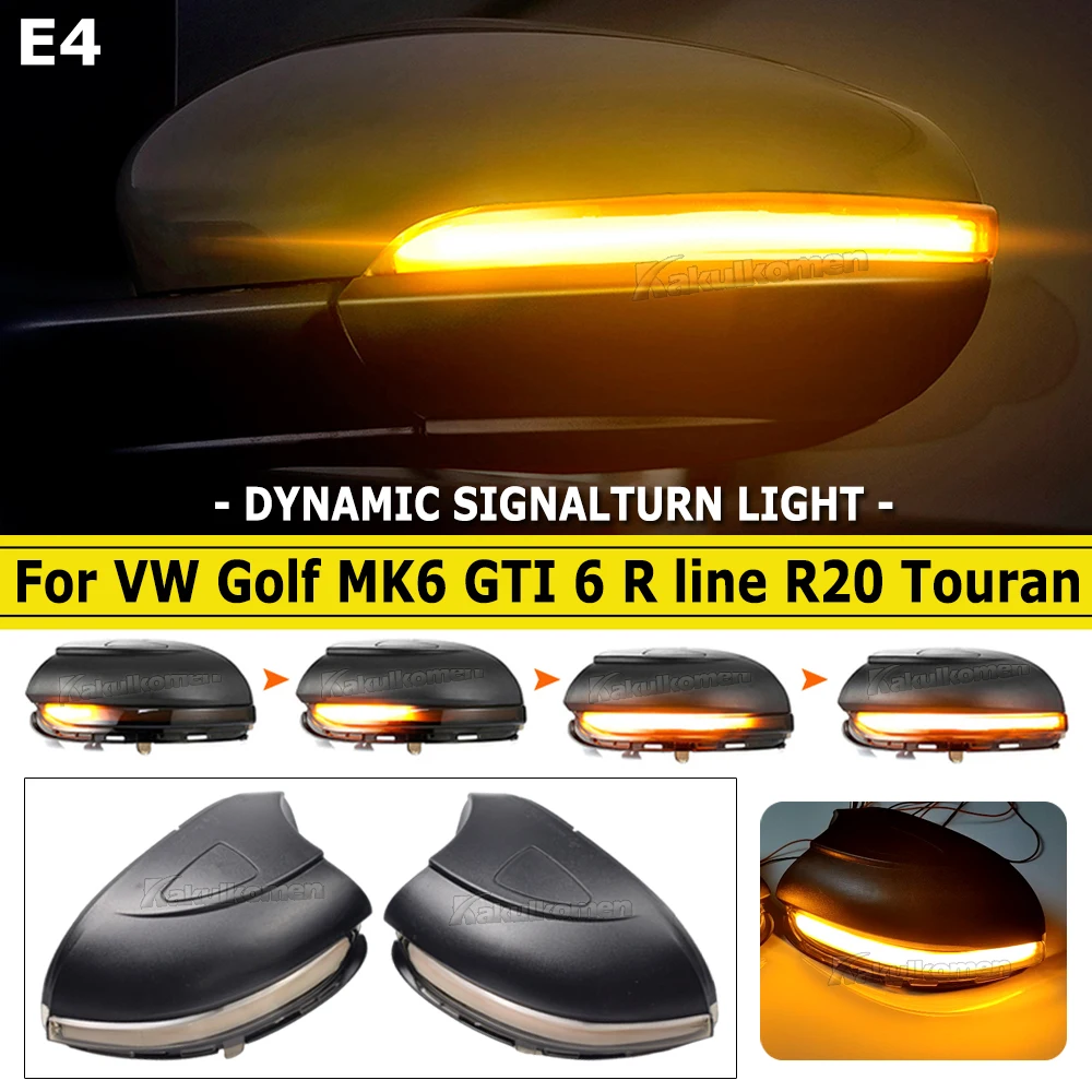 Dynamic Turn Signal LED Side Wing Rearview Mirror Indicator Blinker Repeater Light Lamp For VW GOLF 6 MK6 GTI R32 08-14 Touran view 3