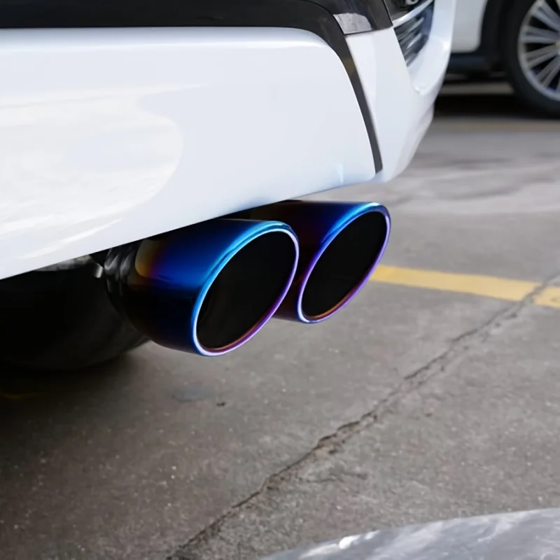 2.5 بوصة مدخل مزدوج العادم تلميح الفولاذ المقاوم للصدأ مصقول كاتم الصوت الذيل العالمي الترباس على المزدوج منفذ العادم أنبوب مستقيم