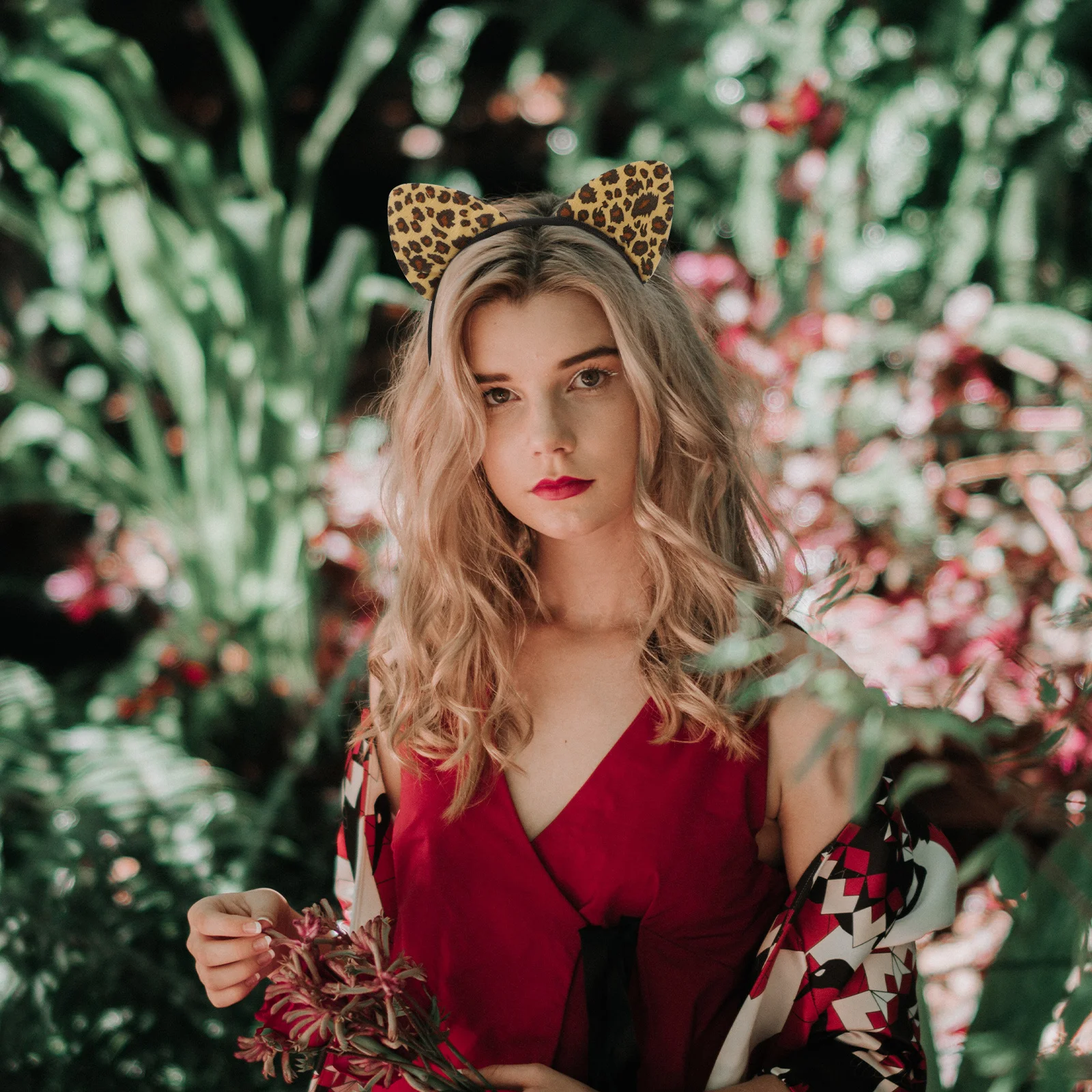 

14 шт., повязка на голову с леопардовыми кошачьими ушками, гладкая нескользящая вечерние украшения для волос, аксессуар для косплея, головные уборы для девочек, праздничный подарок, украшение для костюма