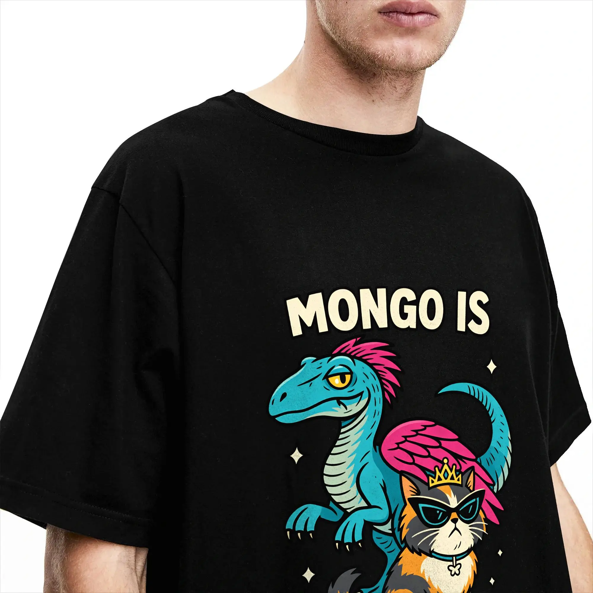 Dungeon Crawler Carl Mongo is Appalled Princess Donut T-Shirts Herren Crazy Cotton Tees O Neck Kurzarm-T-Shirts Erwachsenenbekleidung – Detail 3