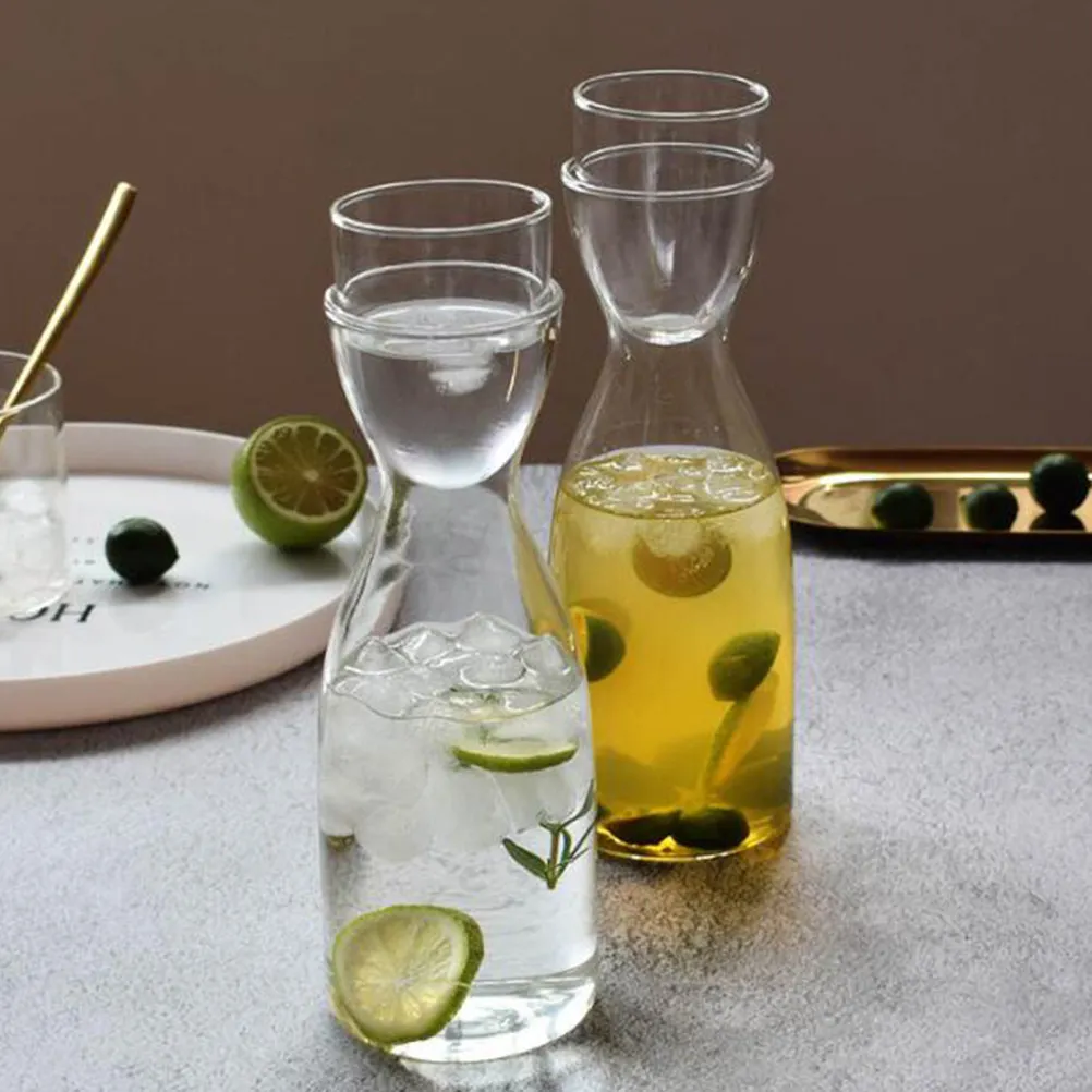 1Set Premium Heat-Resistant Glass Milk Pot and Cup Set for Tea Juice Milk Storage Breakfast Dinner Party Wedding Banquet