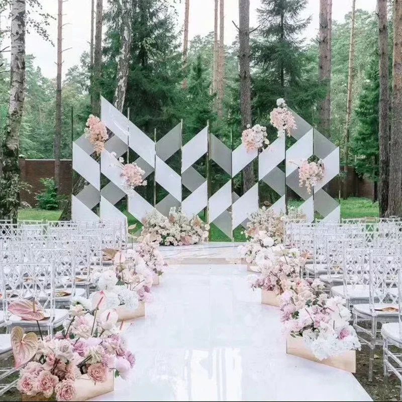 Wedding Centerpieces White Color Mirror Carpet Aisle Runner 1M 1.2M 1.5M 2M Wide Party Event Backdrop Decoration Shooting Props