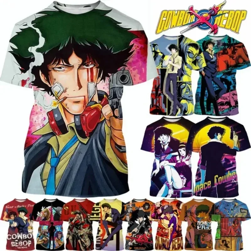 

Cowboy Bebop Men's 3D Printed T-shirt Cosplay Men's Clothing Classic Anime Casual T-shirts unisex Hip-hop Harajuku Fun Clothing