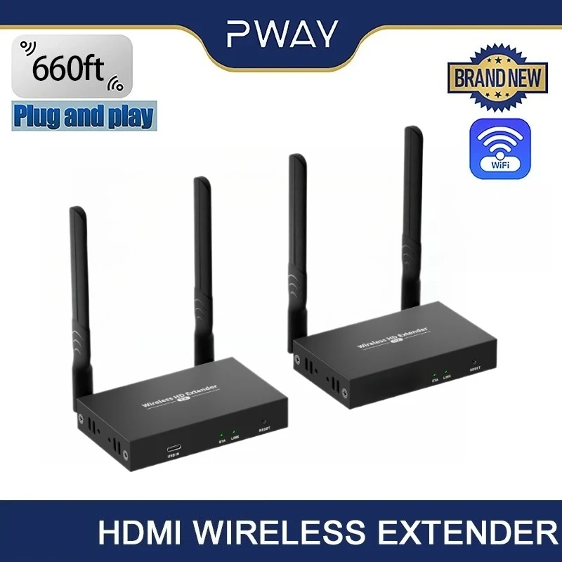 

1640ft 5G Wireless HDMI Extender HD 1080P WIFI6 Transmission Receiver Big Screen for Movie/Game/Live Stream/Meeting Sharing
