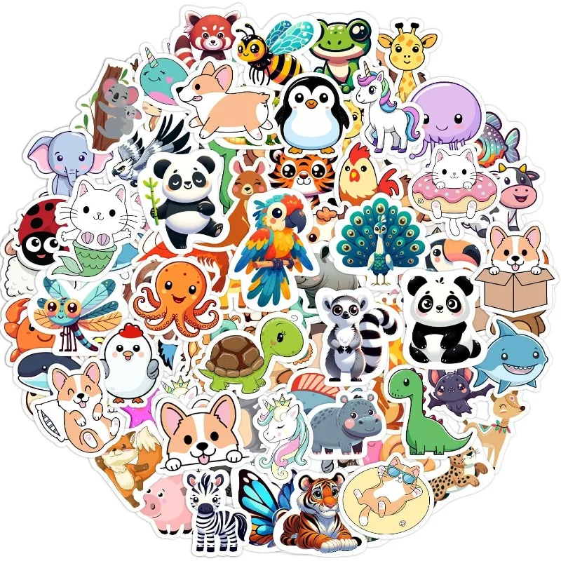 100 PCS Water Bottle Stickers for Kids,Waterproof Vinyl Animal Stickers for Kids,Skateboard,Laptop Stickers for Girls Boys Classroom Prizes