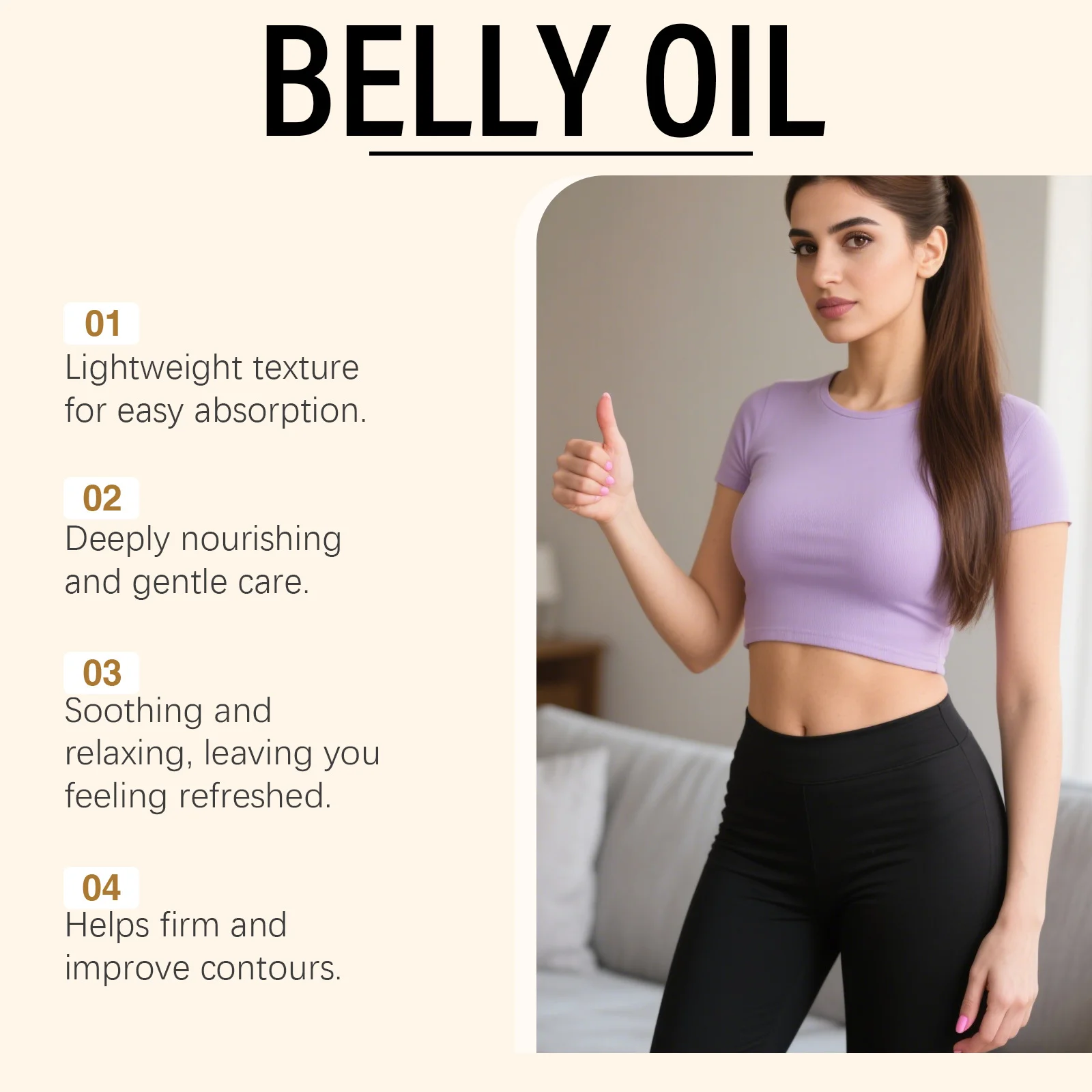Belly Tightening Oil Fat Burning Anti Cellulite Weight Loss Abdomen Fat Reduction Firming Nourishing Smoothing Body Shaping Oil view 4