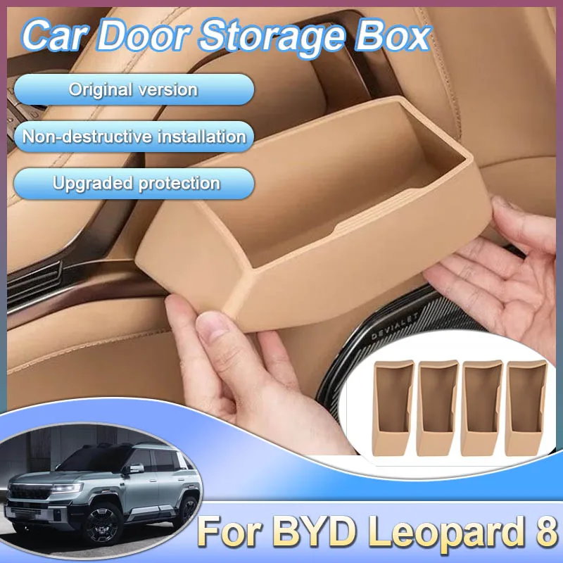 

Car Door Storage Box Modification For BYD Leopard 8 FangChengBao 8 2024 2025 Denza B8 Armrest Silicone Door Handle Auto Interior