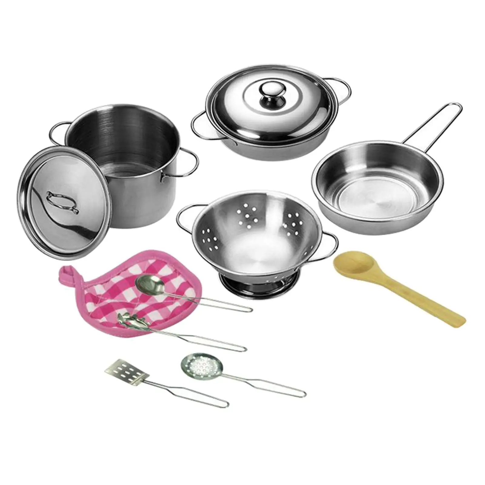 

12Pcs Kids Pretend Play Accessories Tableware Cookware Pots And Pans for Kids