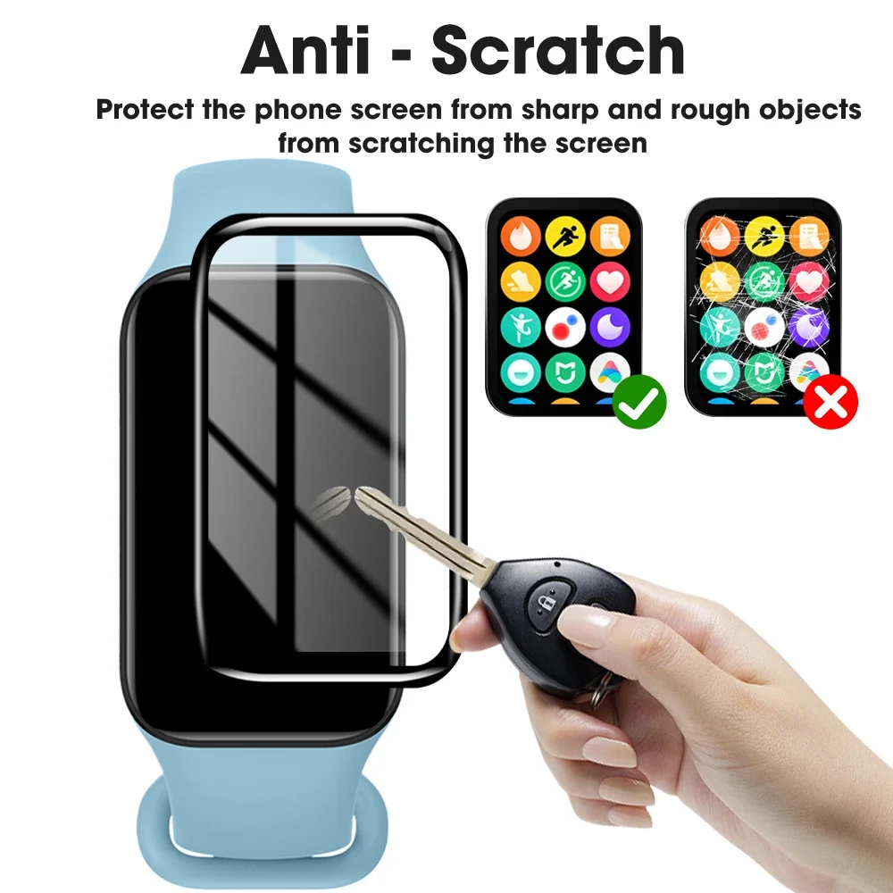 For Xiaomi Band 9 Active Smartband 3D Curved Screen Protector Ultra Clear Anti-scratch Protective Soft Films For Miband 9 Active
