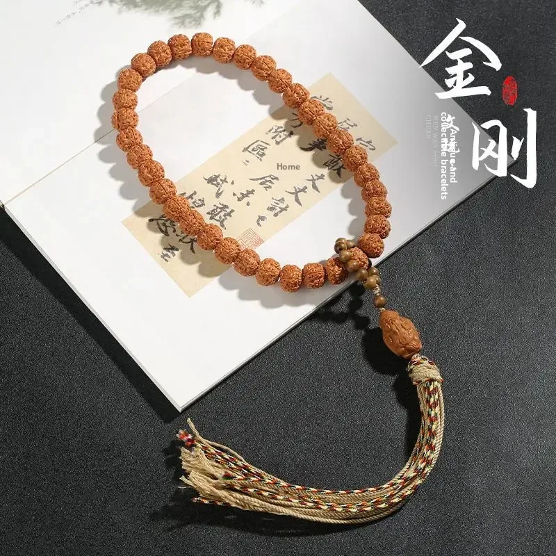 

High-grade Small Diamond Bodhi Hand-held Bracelets Running Ring God of Wealth Pendant Natural Diamond Rosary Beads Hand String