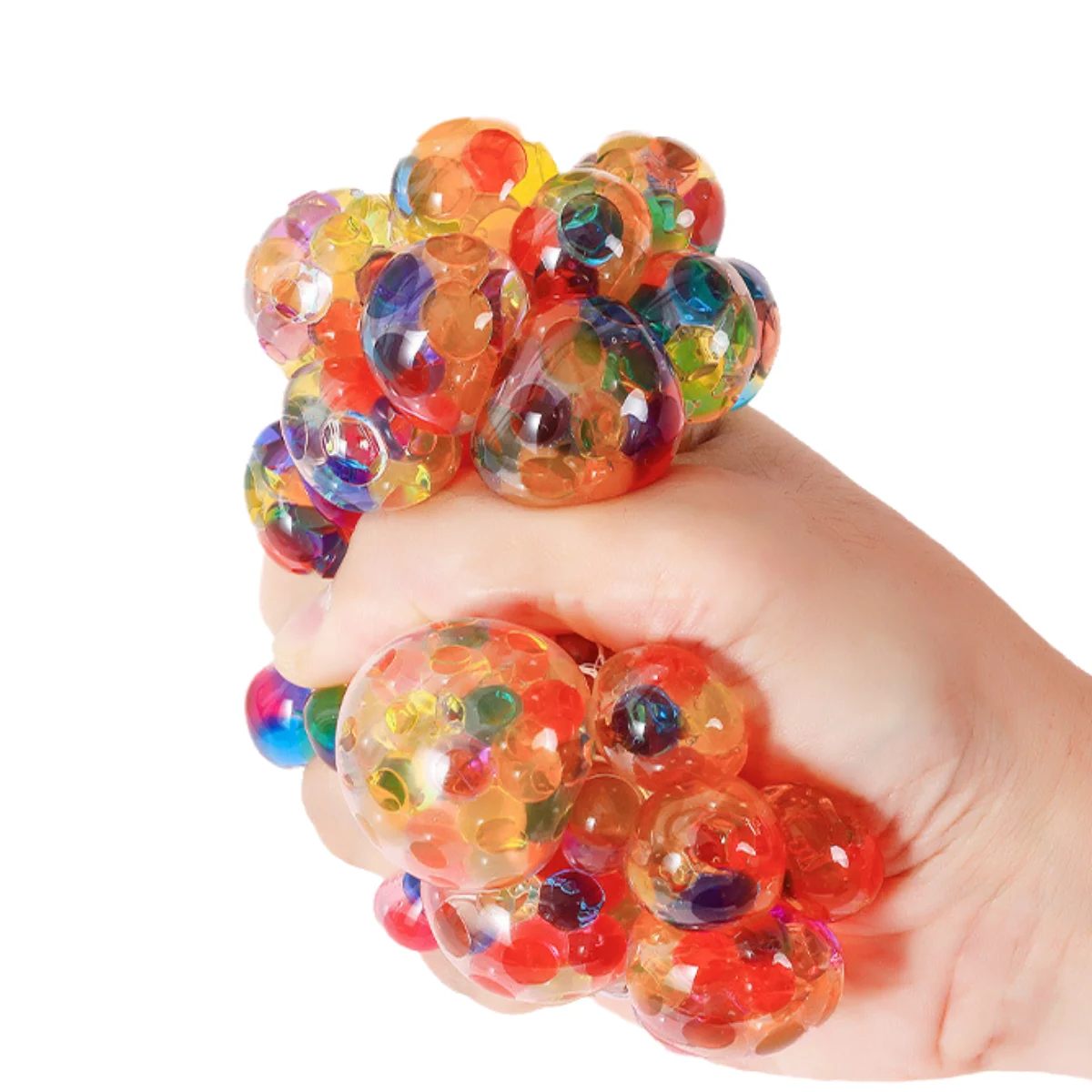 The Rainbow Bead Pressure Reducing Ball Squishy Fidget Toys Funny Stress Reliever Reduce Pressure Prop for Childrens and Adults view 4