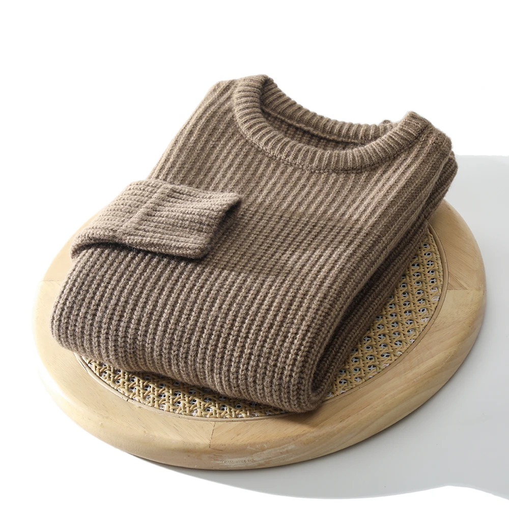 

Warm Knitted Sweater for Men round Ne Casual Sle Autumn Winter Faion Cozy Soft Skin-friendly Anti-pilling Ci Chic