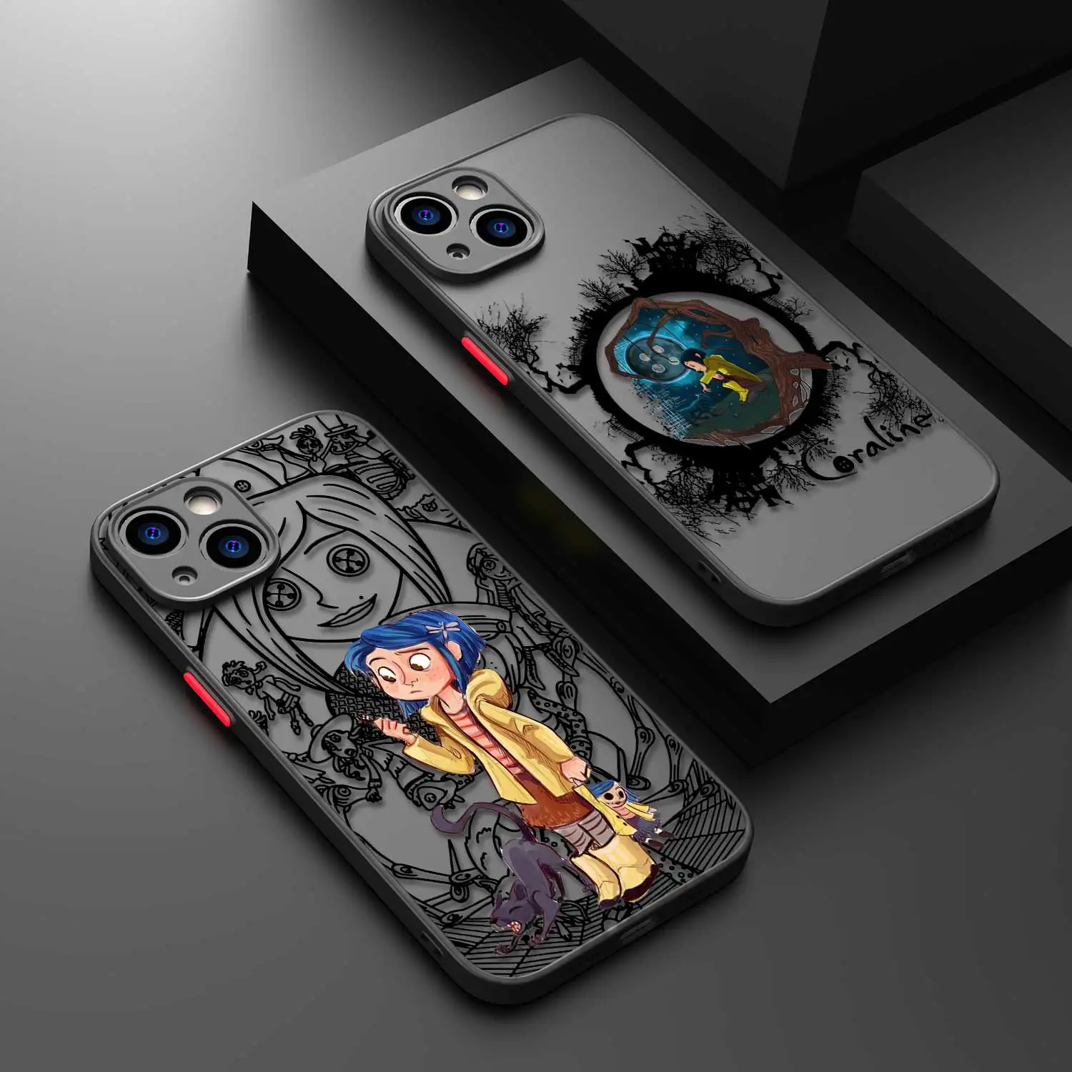 Cartoon Coraline Fashion Case For iPhone 15 11 7 8 6 14 13 Pro Max 12 MINI XR X XS 6 7 8 Plus Matte Shockproof Cover