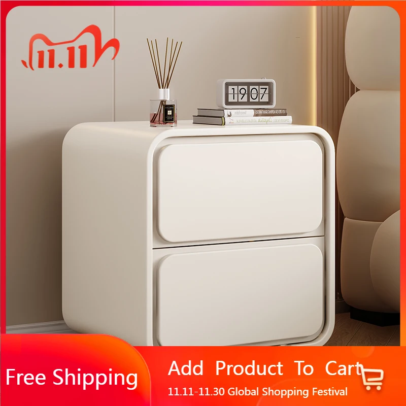 흰색 모바일 침대 옆 테이블 침실 캐비닛 거실 스탠드 북유럽 서랍 럭셔리 스토리지 Mesitas De Noche 홈 가구