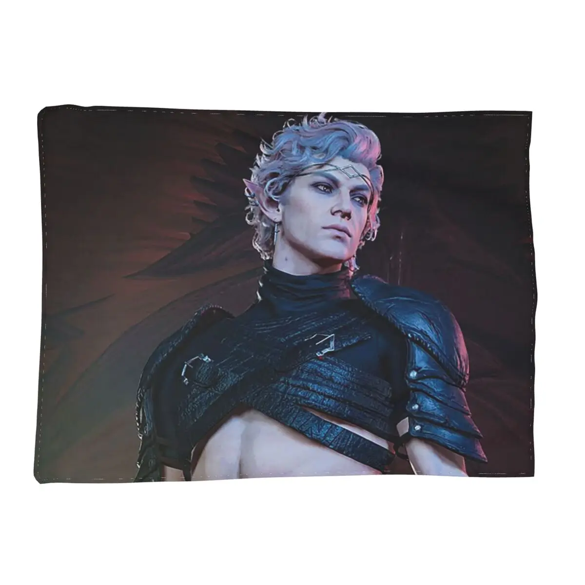 Baldur's Gate 3 Astarion Vampire Character Blanket Soft Warm Flannel Throw Blanket Plush for Bed Living room Picnic Travel Couch