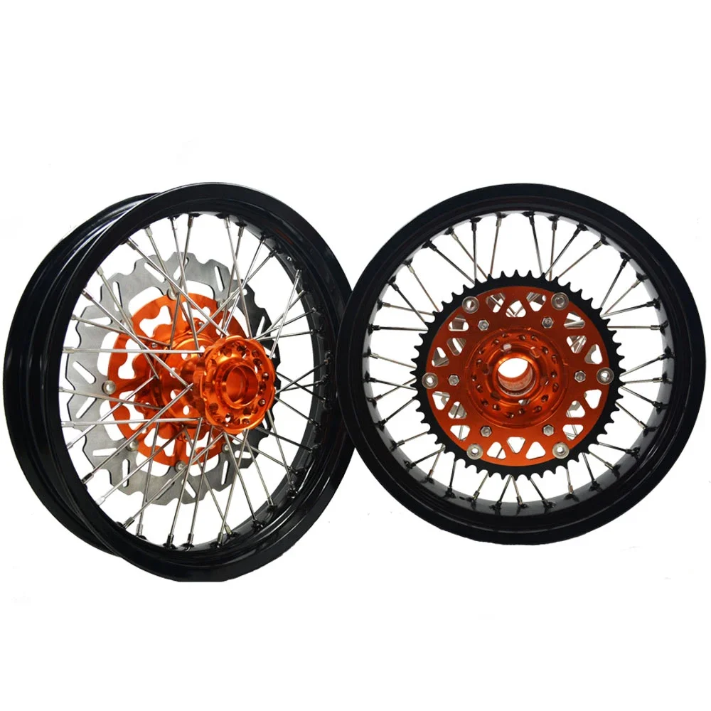 Super Motard Wheels Front 3.5x17 Rear 4.5x17 Motorcycle Wheels Rims Set