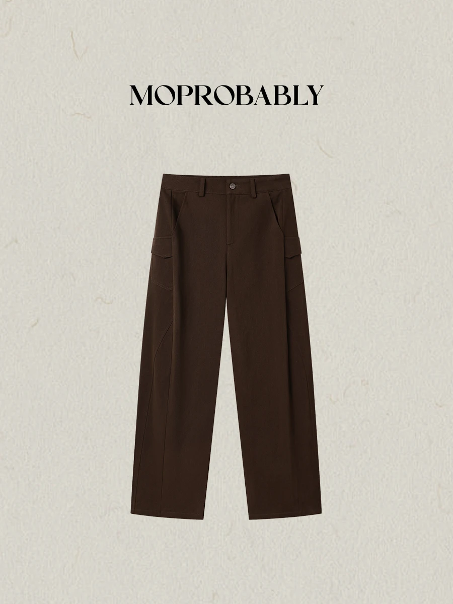 

Comfortable Faionable Casual Pants Straight Leg Loose Fit Long Trousers for Women Cotton Blend l Waist Zipper Closure