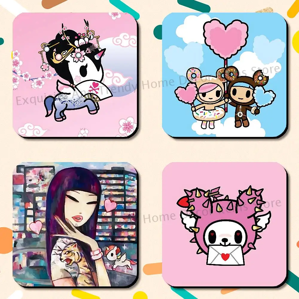 Cute T-TokidokiS Girl Fridge Freezer Refrigerator Magnets Metal Cabinet Dimensions 75x75mm Magnetic Sticker Cover Home