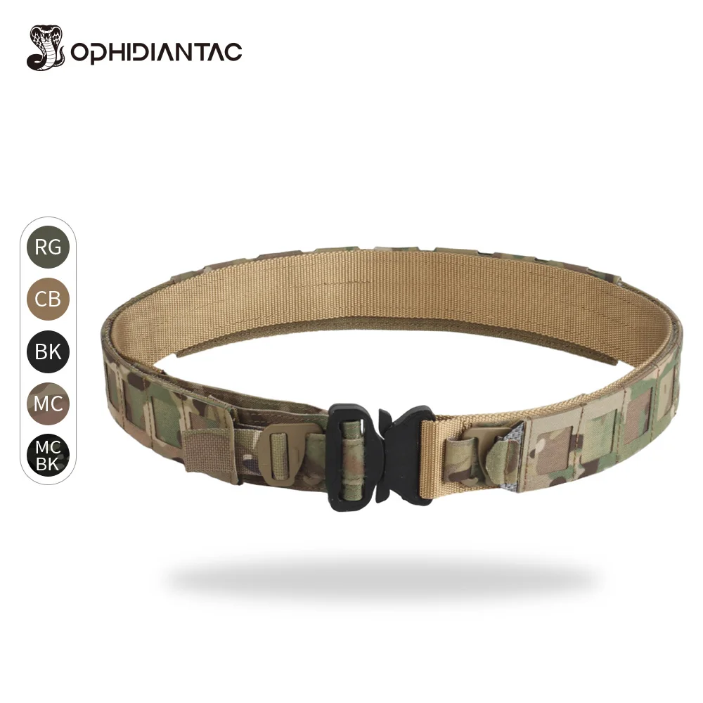 

OPHIDIANTAC Quick Release Metal Buckle PHC Belt Lightweight Double MOLLE Fabric Belt Hunting Accessories
