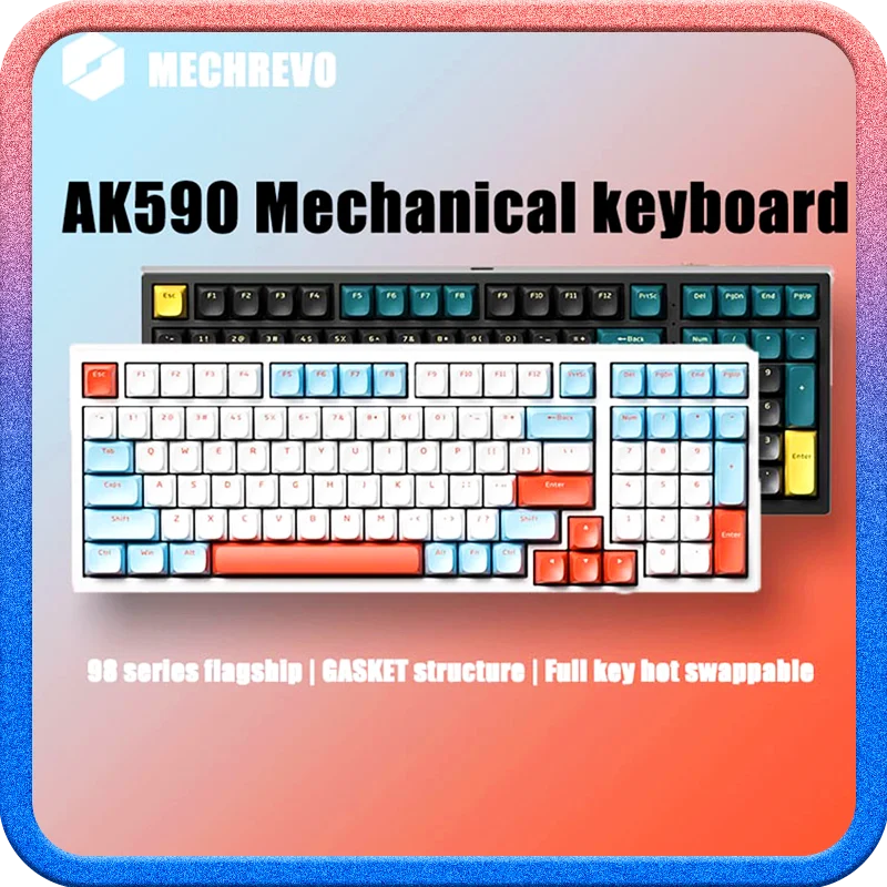 

Mechrevo K590 3-Mode Computer Peripheral Wireless Bluetooth Game Mechanical Keyboard Hot Swappable Hybrid Wired Optical Desktop