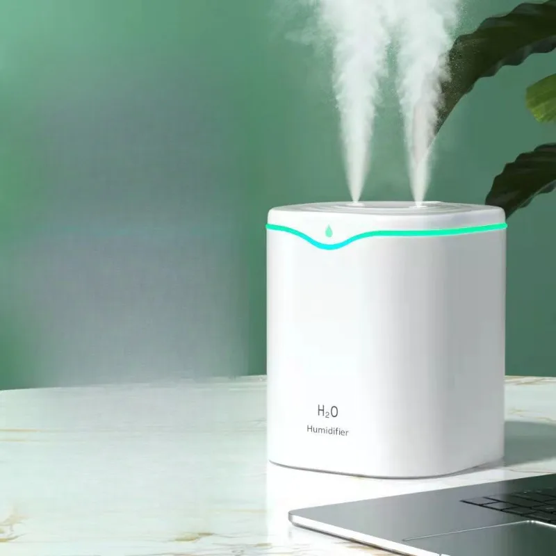 

2024 USB Dual Spray Humidifier with Heavy Fog and Silent Aromatherapy for Bedroom Tabletop - Large Capacity 74.39oz, ABS , USB