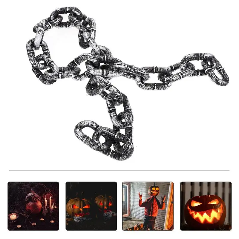 1M Halloween Simulation Chain Party Layout Decor Plastic Barrier Chain Halloween Performance Stage Props Costume Accessory