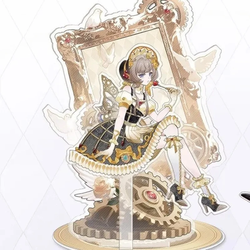 Game Peripheral Yuanshen Acrylic Standee Anime Columbina Arlecchino Desktop Model Sandrone Oval Badge Display Signboard Keychain
