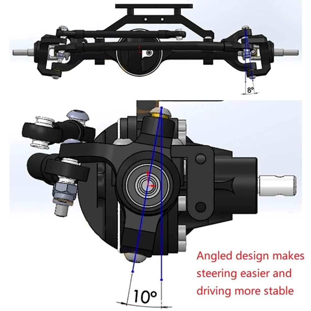 Nuovo asse anteriore e posteriore CNC Metal D90 per 1/10 RC Crawler RC4WD D90 D110 Gelande II TF2 Yota II Axle upgrade Parts